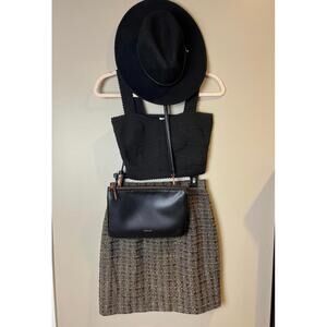 H&M Black Bandeau Crop Top, Textured – XS